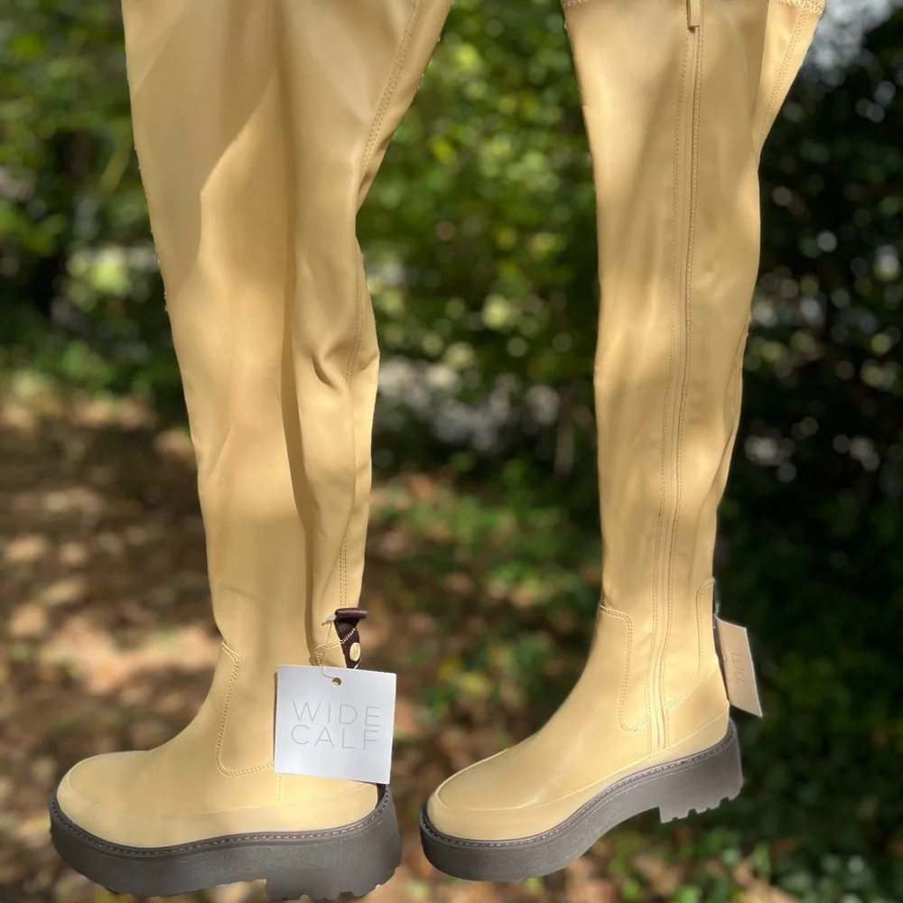 🆕.Franco Sarto Beige Over the Knee Boots Size 6